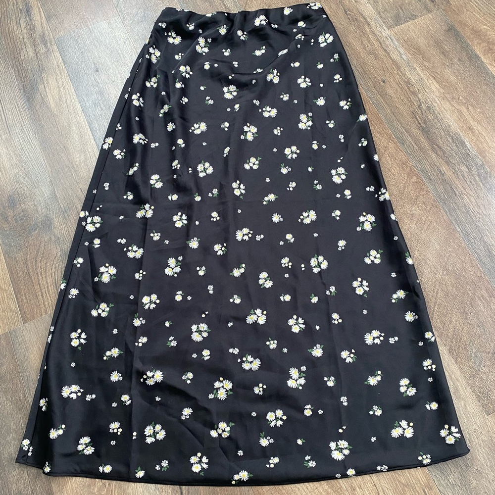 Urban Outfitters Miami Black Floral Maxi Skirt